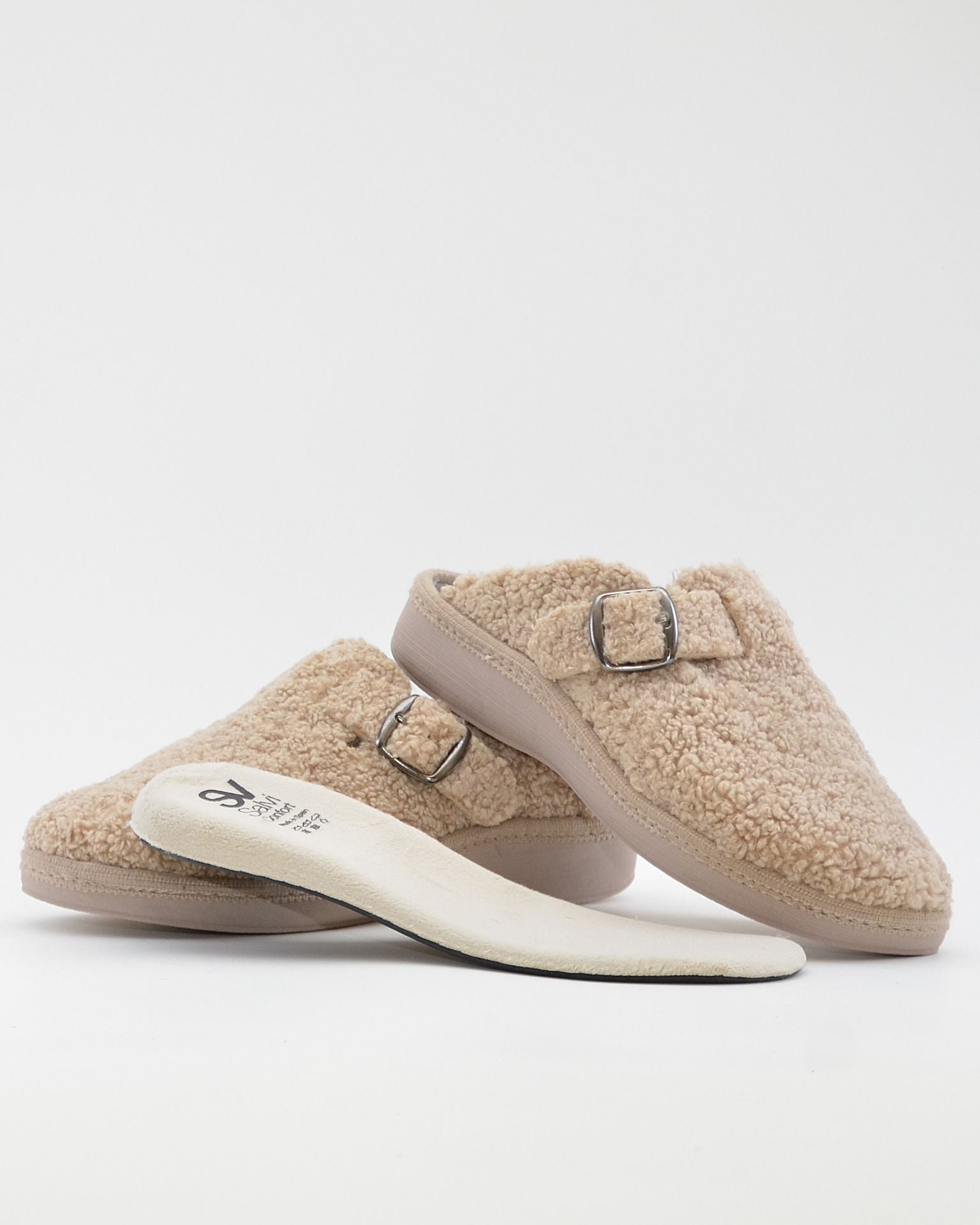 ZAPATILLAS DE CASA MUJER CON HEBILLA SALVI 29L-000 TEDDY ARENA