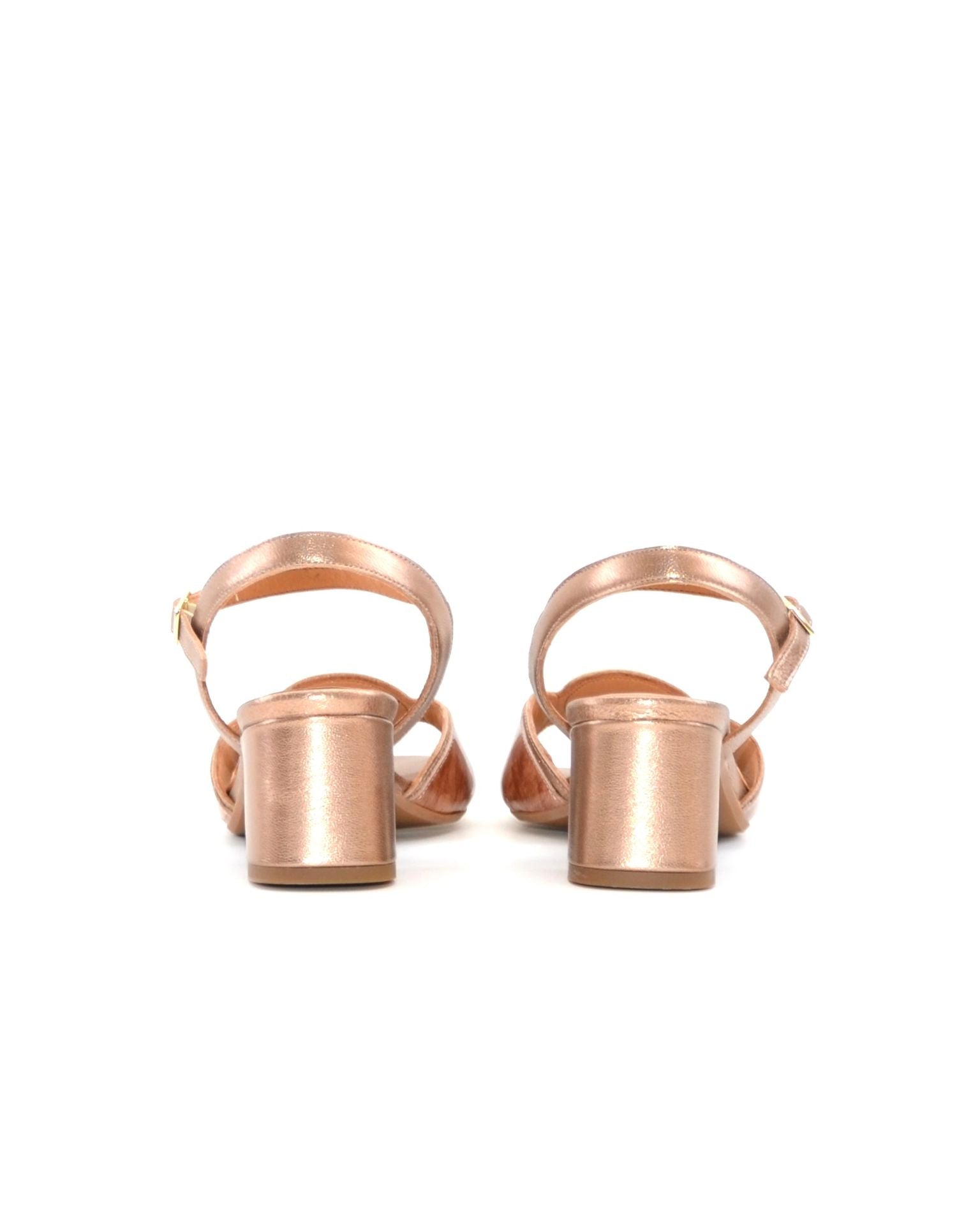 SANDALIA TACON MUJER COLOR ROSE METALIZADO FRANK STARE H047