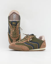 DEPORTIVO SNEAKER MUJER PLANA COLOR KAKI CUERO XTI 146156