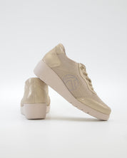 ZAPATO DE CORTE DEPORTIVO MUJER CON CUÑA Y CORDON ELASTICO TREINTAS L4569 BEIGE