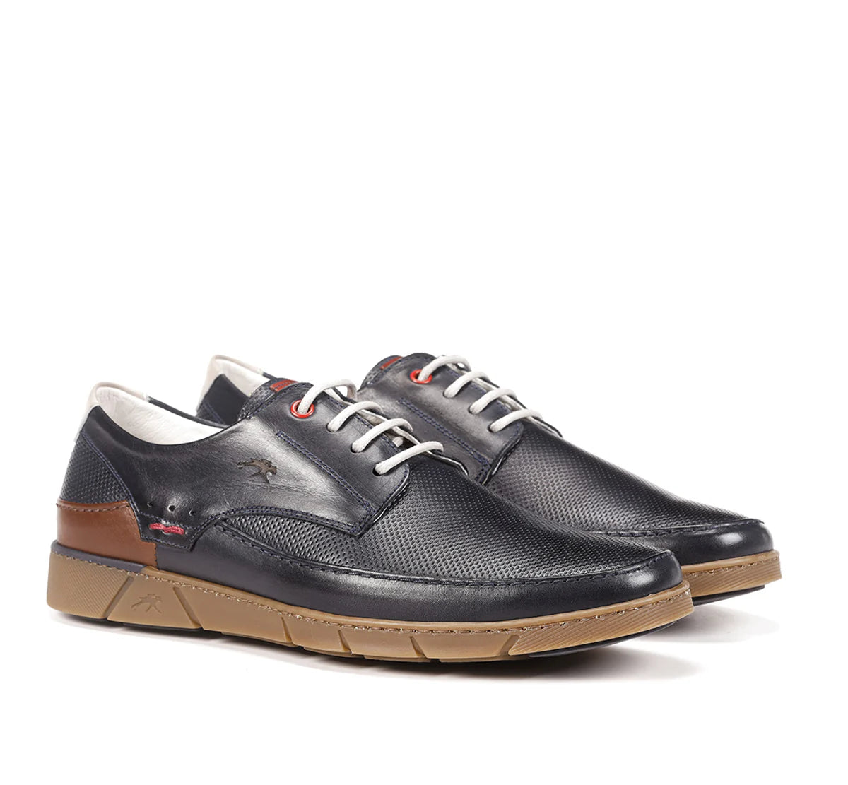 ZAPATO HOMBRE FLUCHOS AZUL MARINO CORDON PISO CARAMELO BARRY F1156