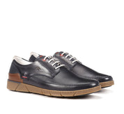 ZAPATO HOMBRE FLUCHOS AZUL MARINO CORDON PISO CARAMELO BARRY F1156
