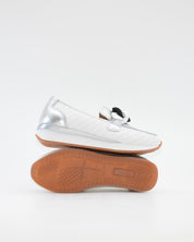 MOCASIN DEPORTIVO MUJER RAFIA BLANCO PLATA ADORNO CADENA THE HAPPY MONK VANITY 011