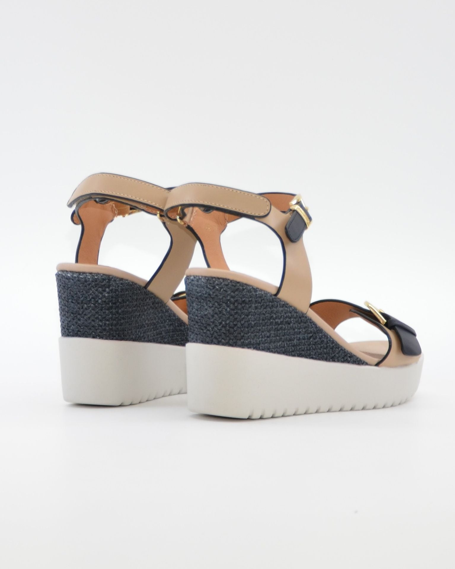 SANDALIA CUÑA MUJER STONEFLY ADORNO HEBILLA COMBI MARINO BLANCO 222301 EGC