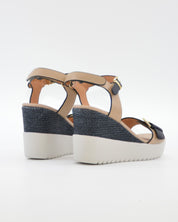 SANDALIA CUÑA MUJER STONEFLY ADORNO HEBILLA COMBI MARINO BLANCO 222301 EGC