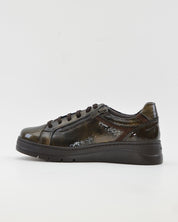 ZAPATO CASUAL MUJER PLANO FLUCHOS POMPASF1666 CHAROL OLIVA