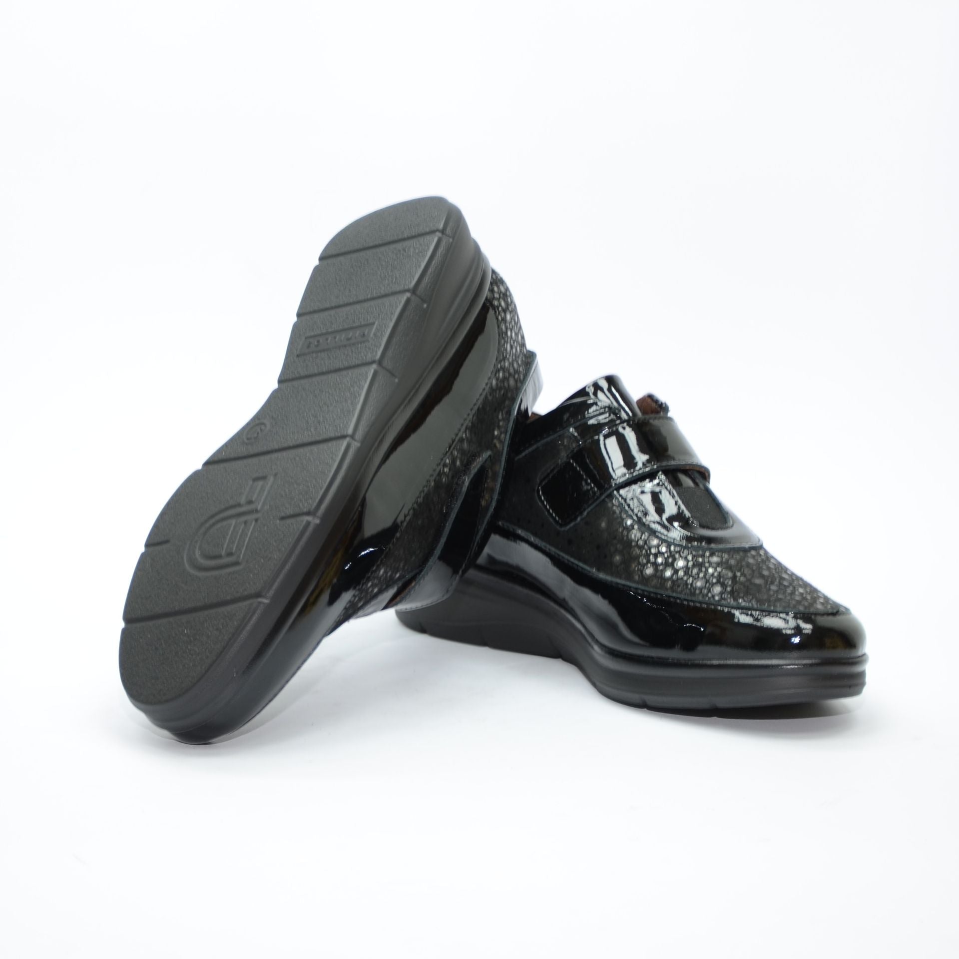ZAPATO VELCRO ANCHO ESPECIAL NEGRO 10703