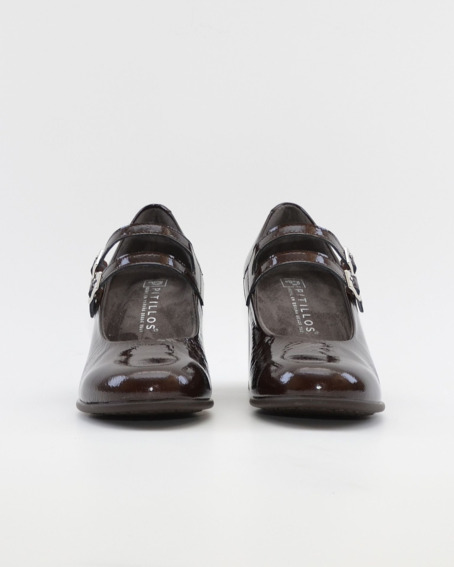 ZAPATO SALON MUJER CON PULSERA CHAROL MARRÓN CHOCOLATE PITILLOS 11651
