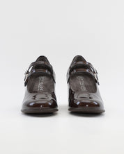 ZAPATO SALON MUJER CON PULSERA CHAROL MARRÓN CHOCOLATE PITILLOS 11651