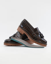 ZAPATO MOCASIN MUJER CHAROL COCO MARRON PLANTILLA EXTRAIBLE PITILLOS 10770