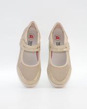 MERCEDES MUJER DE CORTE DEPORTIVO CON CUÑA Y VELCRO TREINTAS L4570 BEIGE