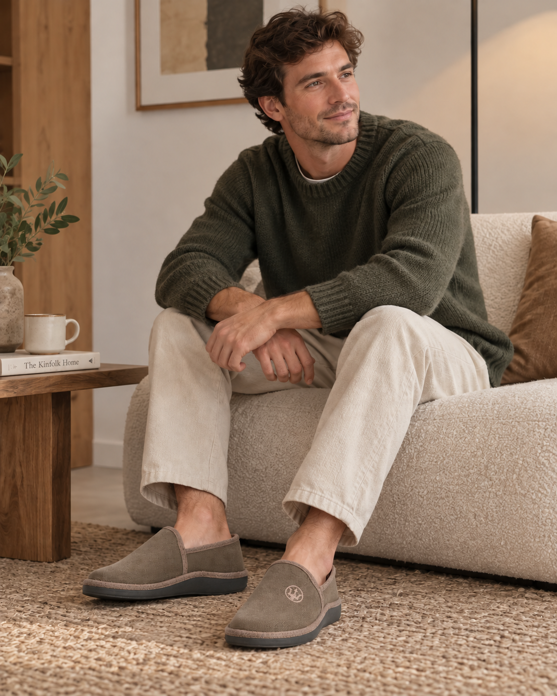 ZAPATILLAS DE CASA CERRADA HOMBRE SALVI 08D-244 TRIANA TOSTADO TRIDENTE