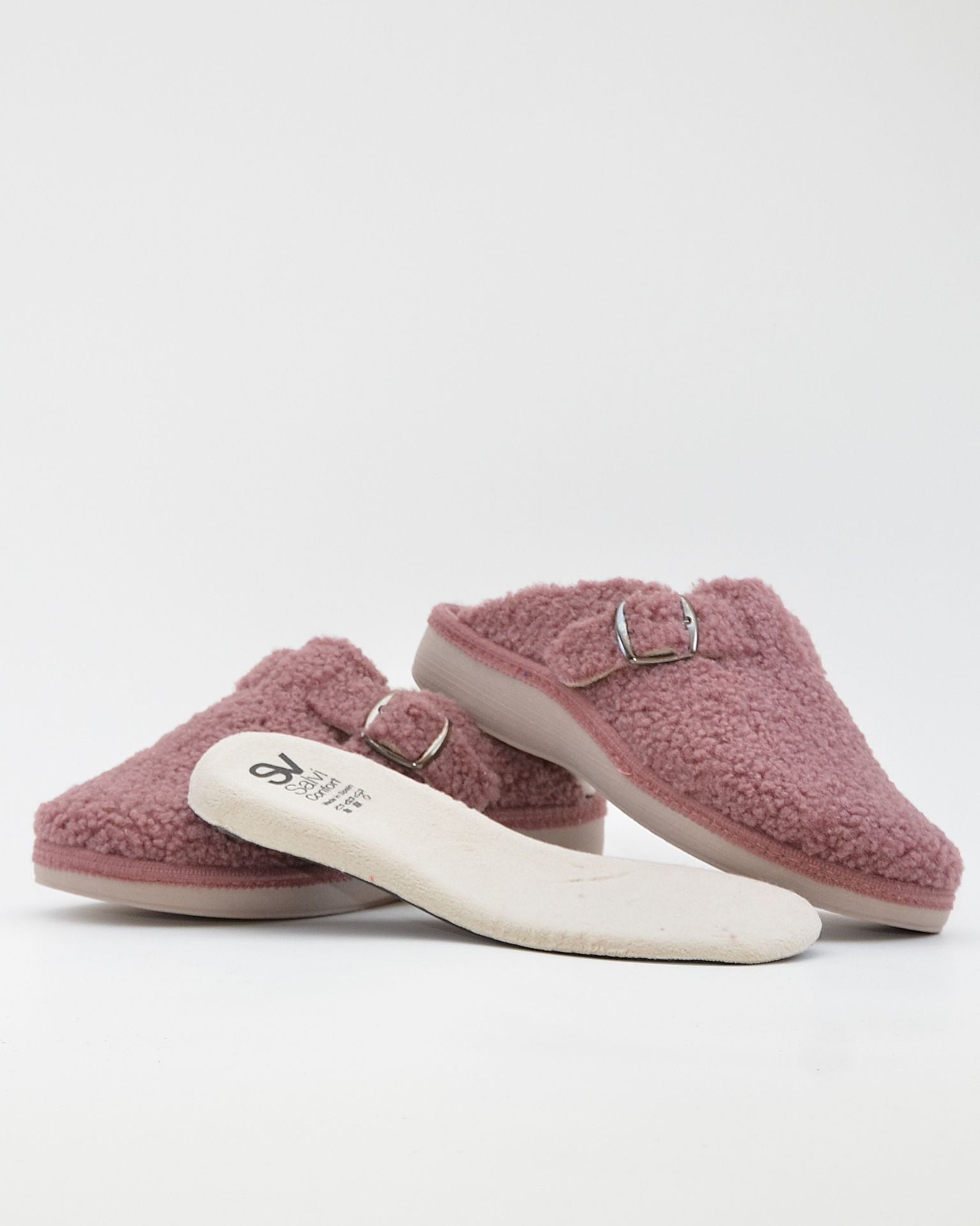 ZAPATILLAS DE CASA MUJER CON HEBILLA SALVI 29L-000 TEDDY MALVA