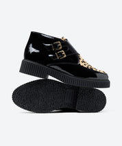 BOTIN MUJER DOS HEBILLAS CHAROL NEGRO PRINT LACOMBA TULIP