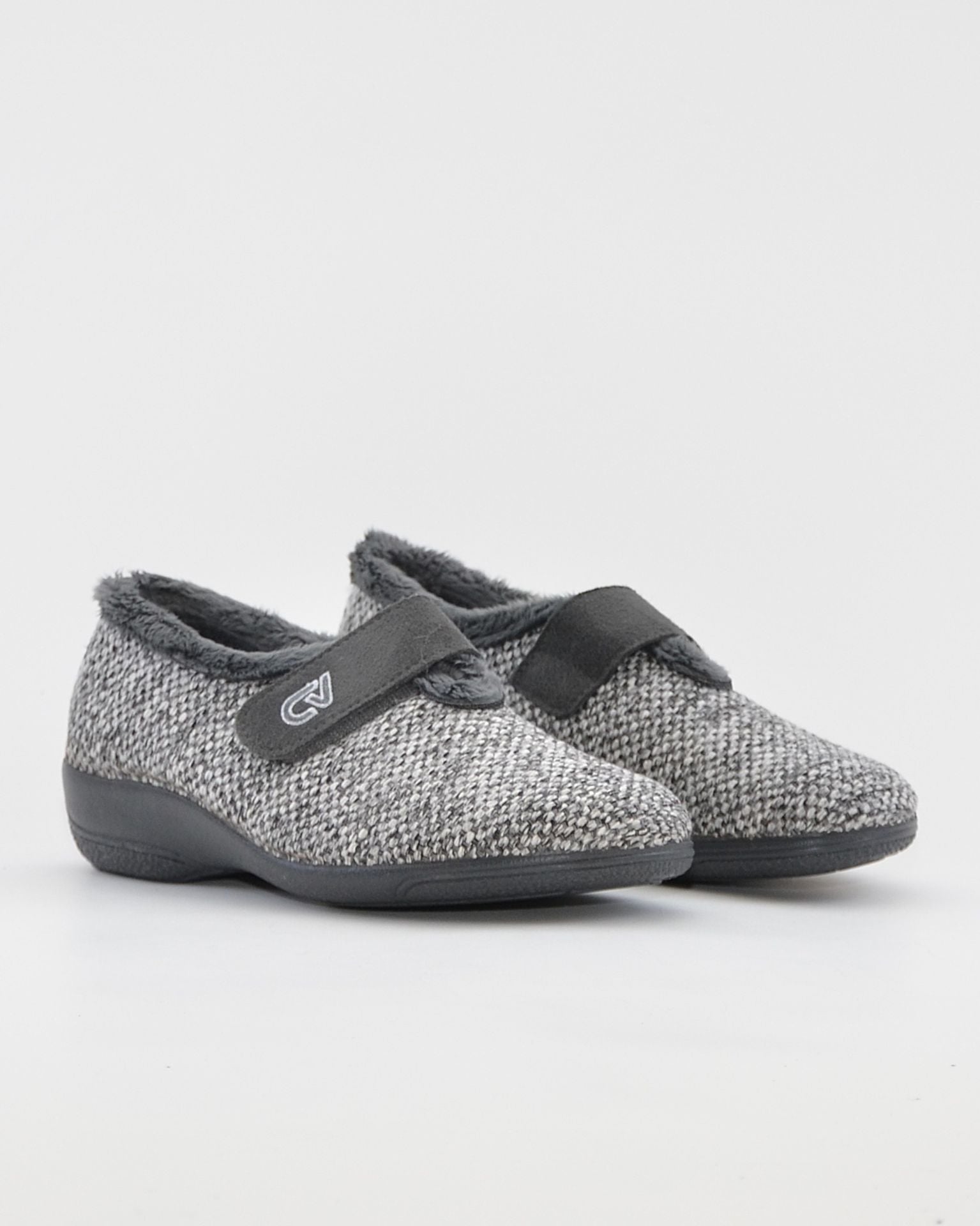 ZAPATILLAS DE CASA MUJER ANCHO ESPECIAL CABRERA 5454 FLORELLA GRIS