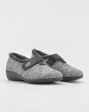 ZAPATILLAS DE CASA MUJER ANCHO ESPECIAL CABRERA 5454 FLORELLA GRIS