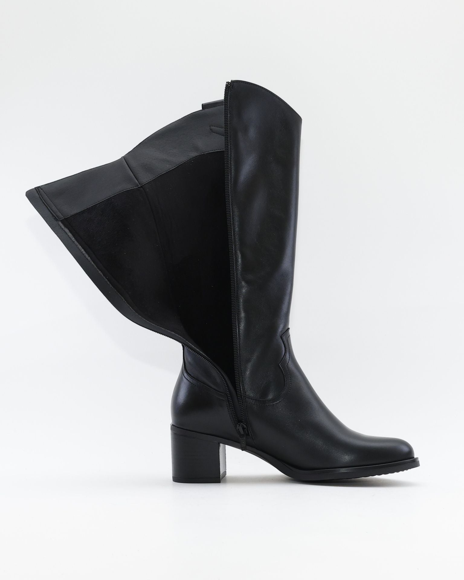 BOTA ALTA MUJER ANCHO ESPECIAL DE GEMELO ANCHO PIESANTO 235461 XL NATUR NEGRO
