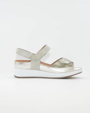 SANDALIA PLANTILLA EXTRAIBLE MUJER TRES VELCROS ANCHO ESPECIAL COLOR VERDE PIE SANTO 260422 EUCALIPTO