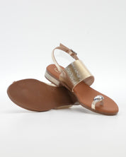 SANDALIA PLANA MUJER DEDO EN COLOR DORADO PLANTA DE GEL OH MY SANDALS 5862