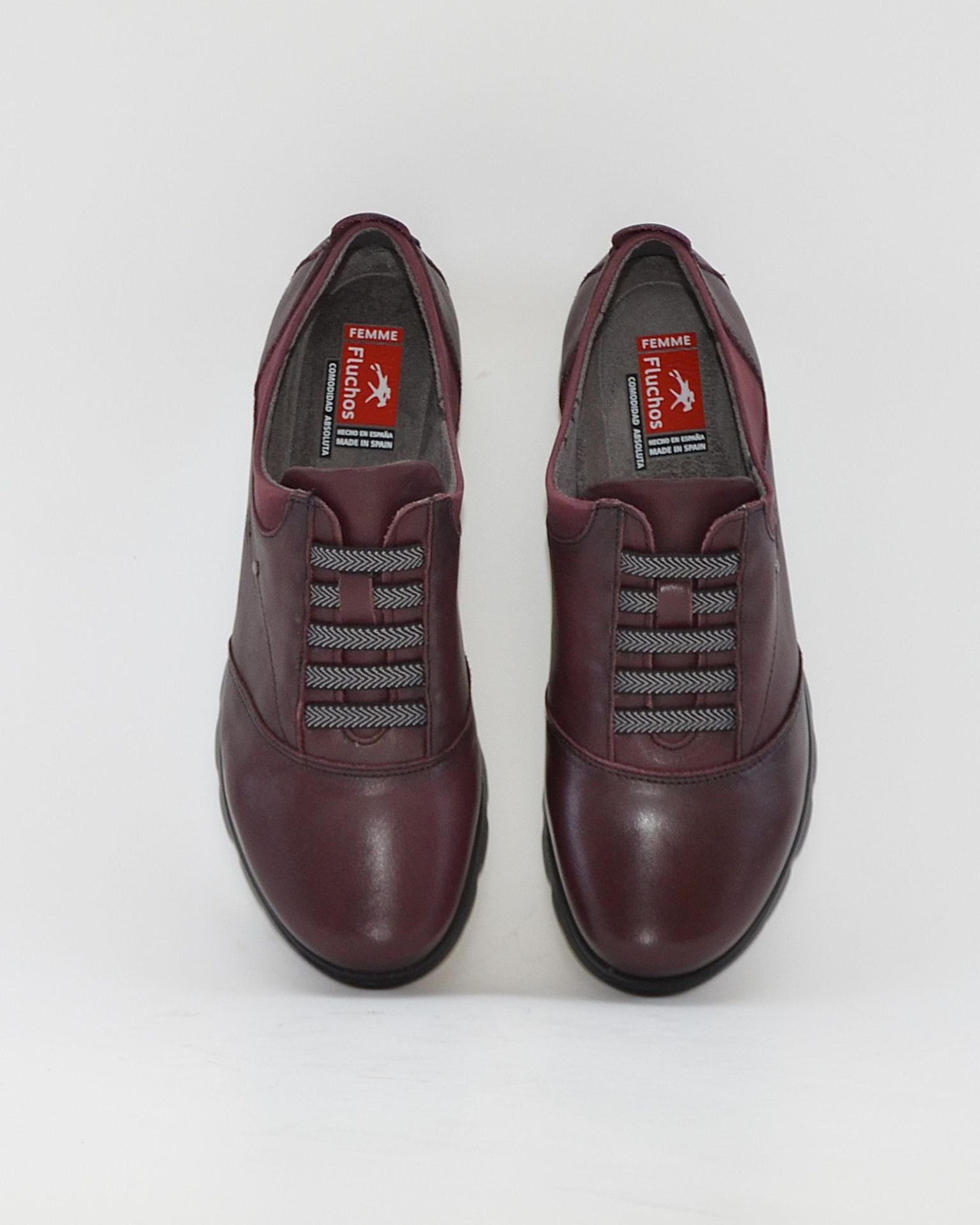 ZAPATO PLANO MUJER BURDEOS CON ELASTICOS FLUCHOS SUSAN F0354