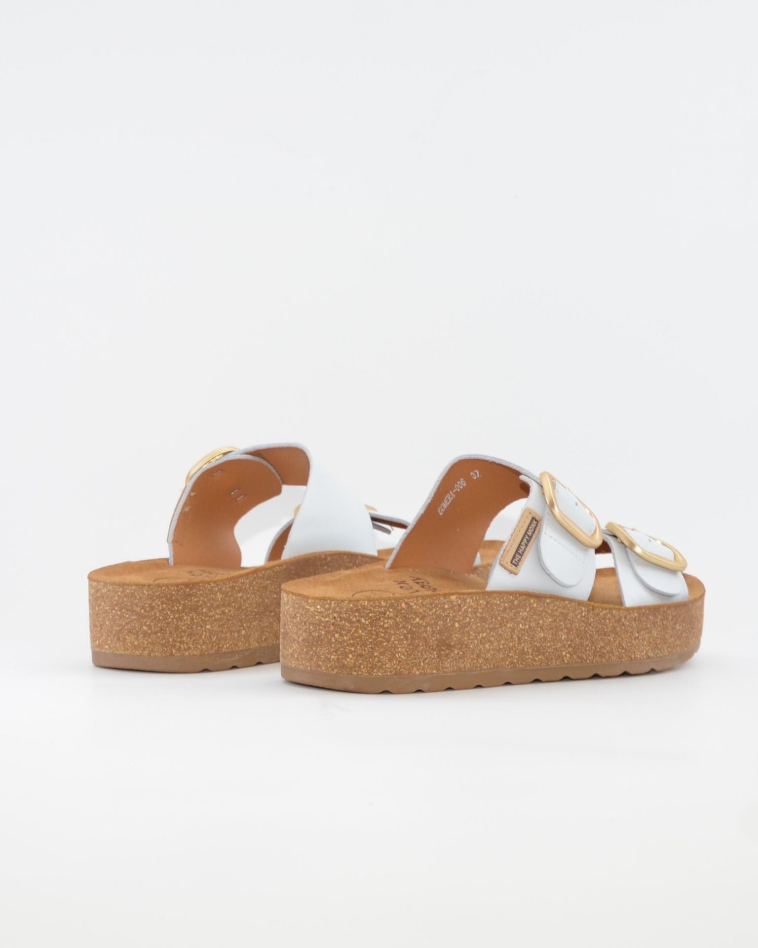 SANDALIA BIO PLATAFORMA PIEL COLOR BLANCO HAPPY MONK GOMERA 006