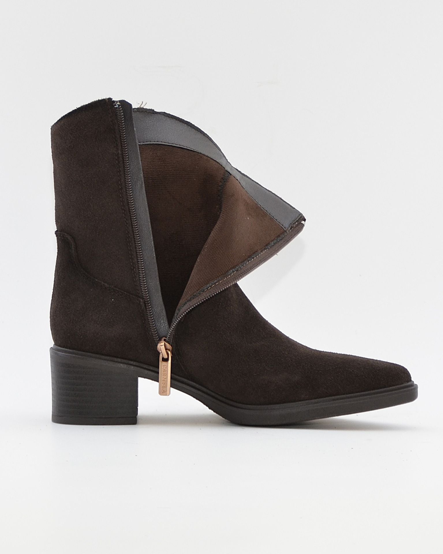 BOTIN MUJER COWBOY SERRAJE MARRÓN CHOCOLATE CON FLECOS CARMELA 164252