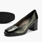 ZAPATO SALON CHAROL NEGRO TACON CUADRADO 10830.