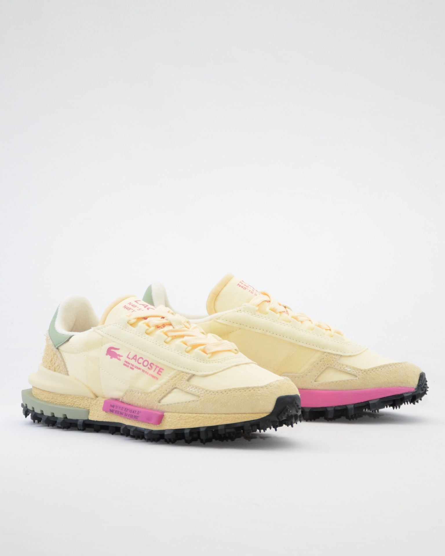 SNEAKERS LACOSTE MUJER ELITE ACTIVE 1261 SFA CREMA VERDE FUXIA