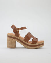 SANDALIA MUJER TACON Y PLATAFORMA COLOR CUERO PITILLOS 30211
