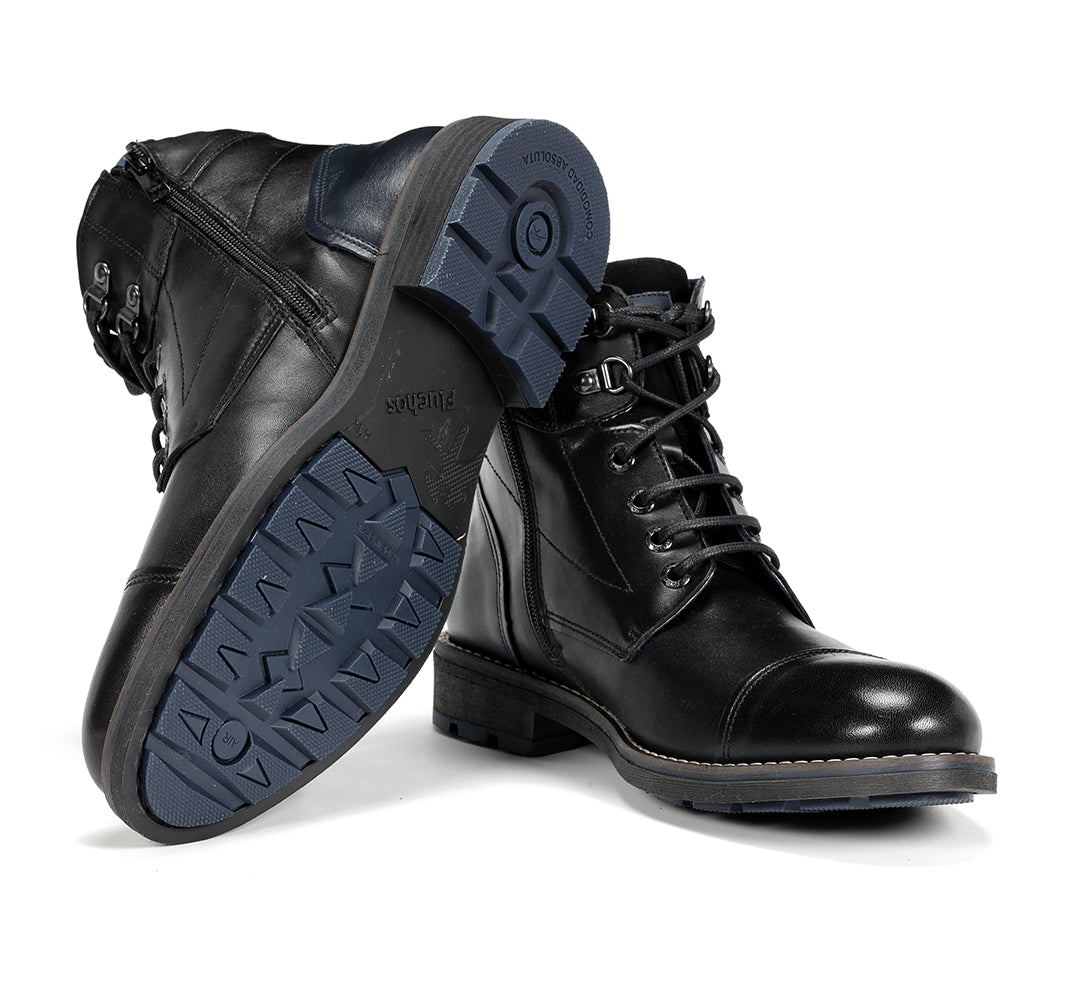 BOTIN CORDON Y CREMALLERA NEGRO F1342 TERRY HABANA