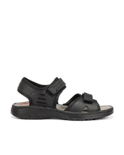 SANDALIA HOMBRE FLUCHOS PIEL NEGRA CIERRE CON VELCRO AZORES F2197