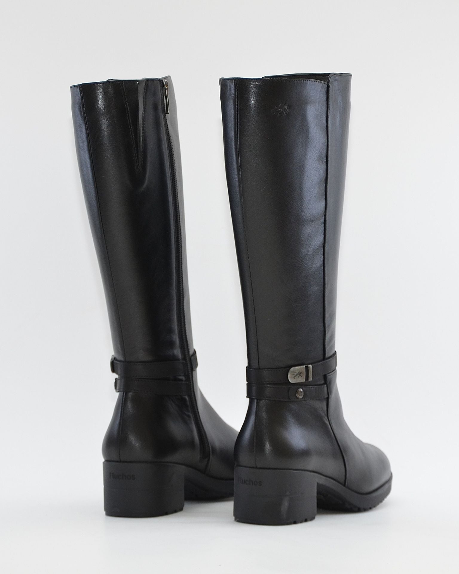 BOTA ALTA NEGRA MUJER TACON ANCHO FLUCHOS ALISS F1314