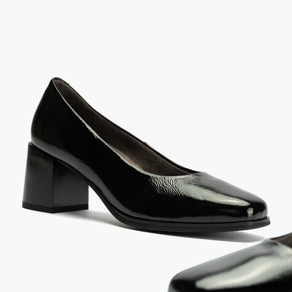 ZAPATO SALON CHAROL NEGRO TACON CUADRADO 10830.