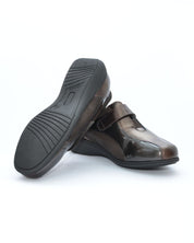 ZAPATO MUJER ANCHO ESPECIAL PLANTILLA EXTRAIBLE CHAROL MARRON