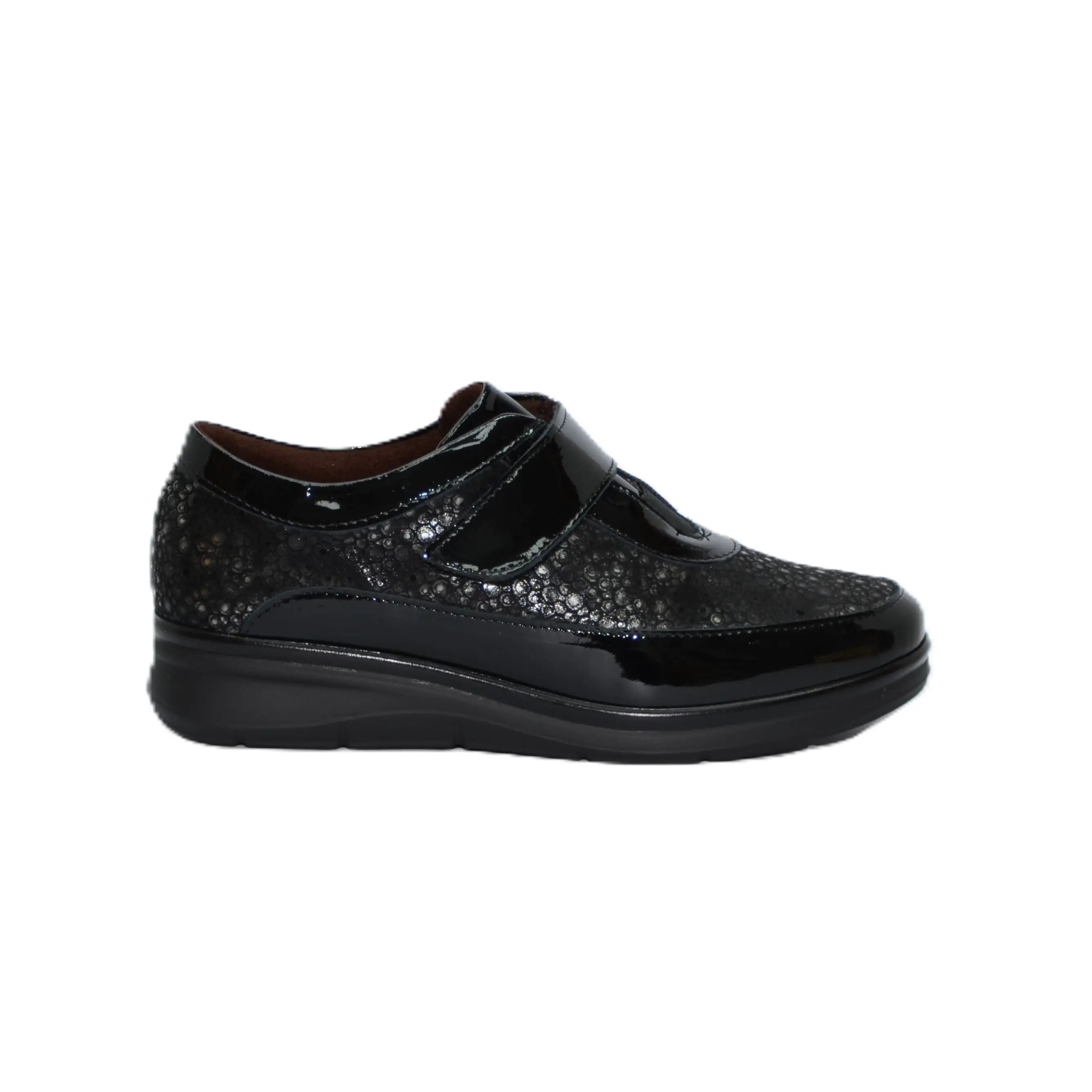 ZAPATO VELCRO ANCHO ESPECIAL NEGRO 10703