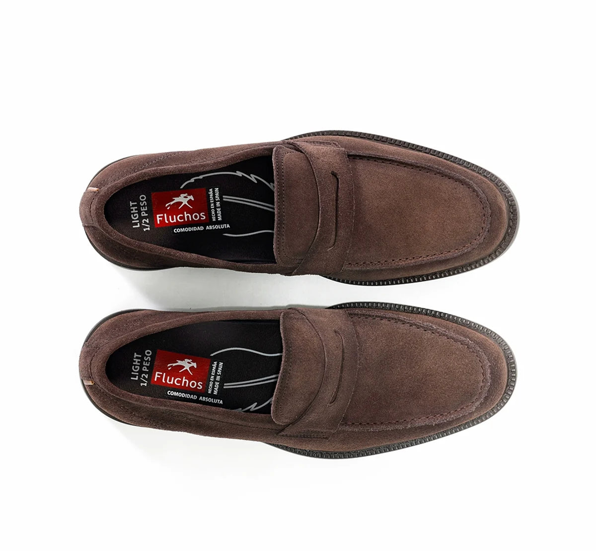 ZAPATO MOCASIN HOMBRE SERRAJE MARRON FLUCHOS ADRIEN F2496 AFELPADO CAFE