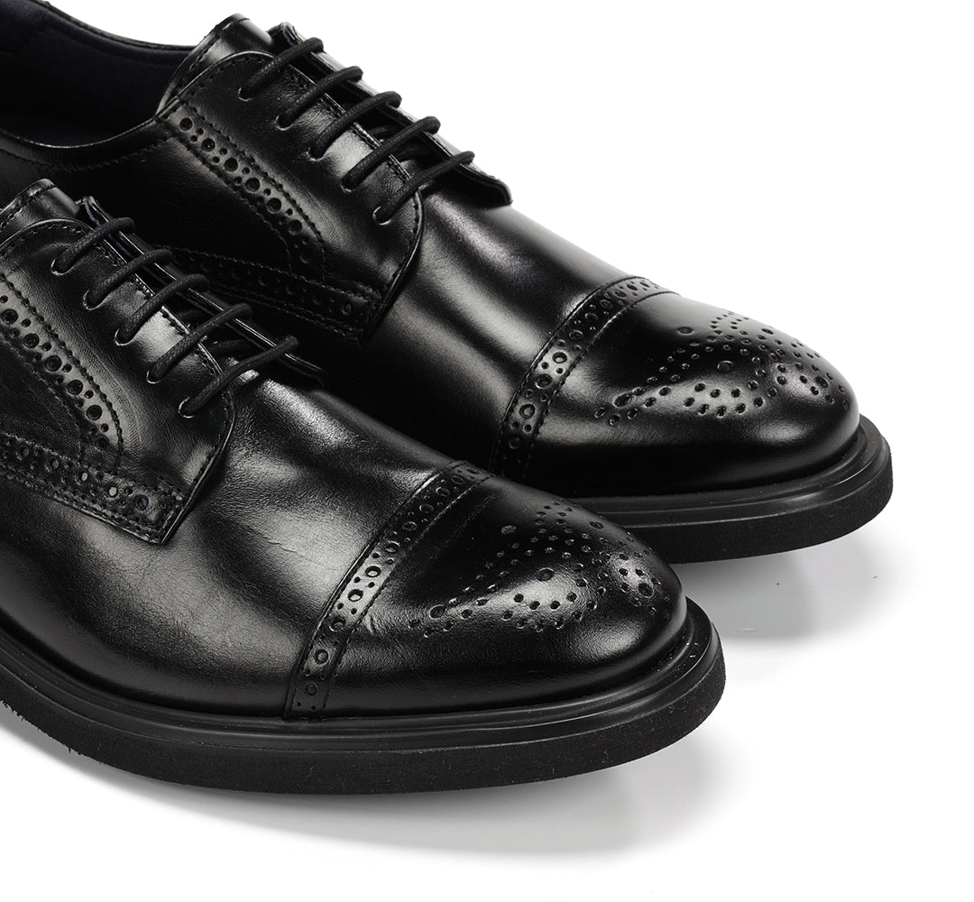 ZAPATO CORDON PICADO NEGRO F0629 BELGAS