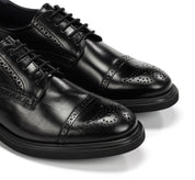 ZAPATO CORDON PICADO NEGRO F0629 BELGAS