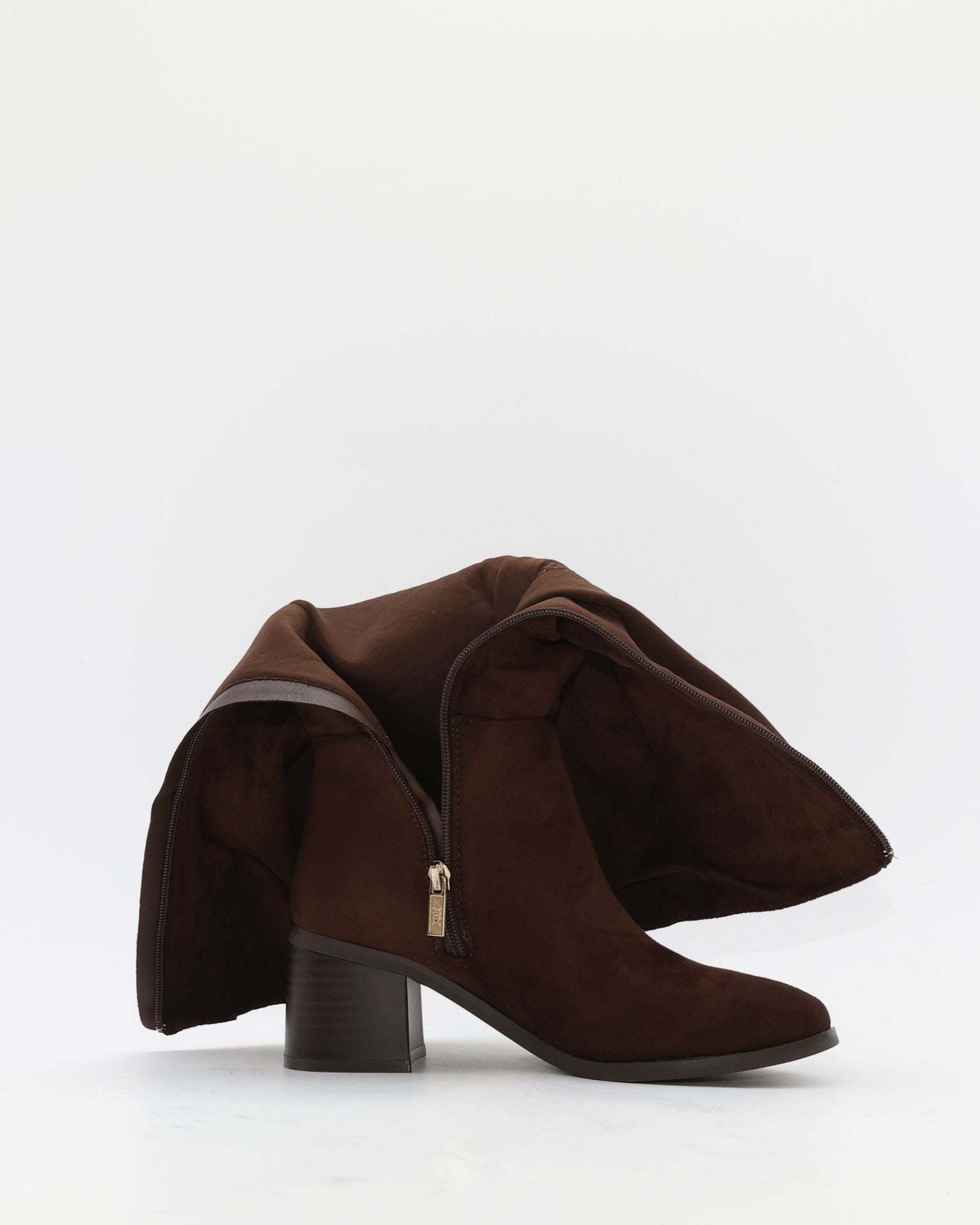 BOTA ALTA MUJER EFECTO SERRAJE MARRÓN CHOCOLATE ARRUGADA 146530
