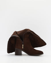 BOTA ALTA MUJER EFECTO SERRAJE MARRÓN CHOCOLATE ARRUGADA 146530