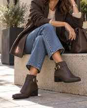 BOTIN TACON BAJO MUJER COLOR MARRON THE HAPPY MONK SACRA 003