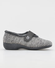 ZAPATILLAS DE CASA MUJER ANCHO ESPECIAL CABRERA 5454 FLORELLA GRIS