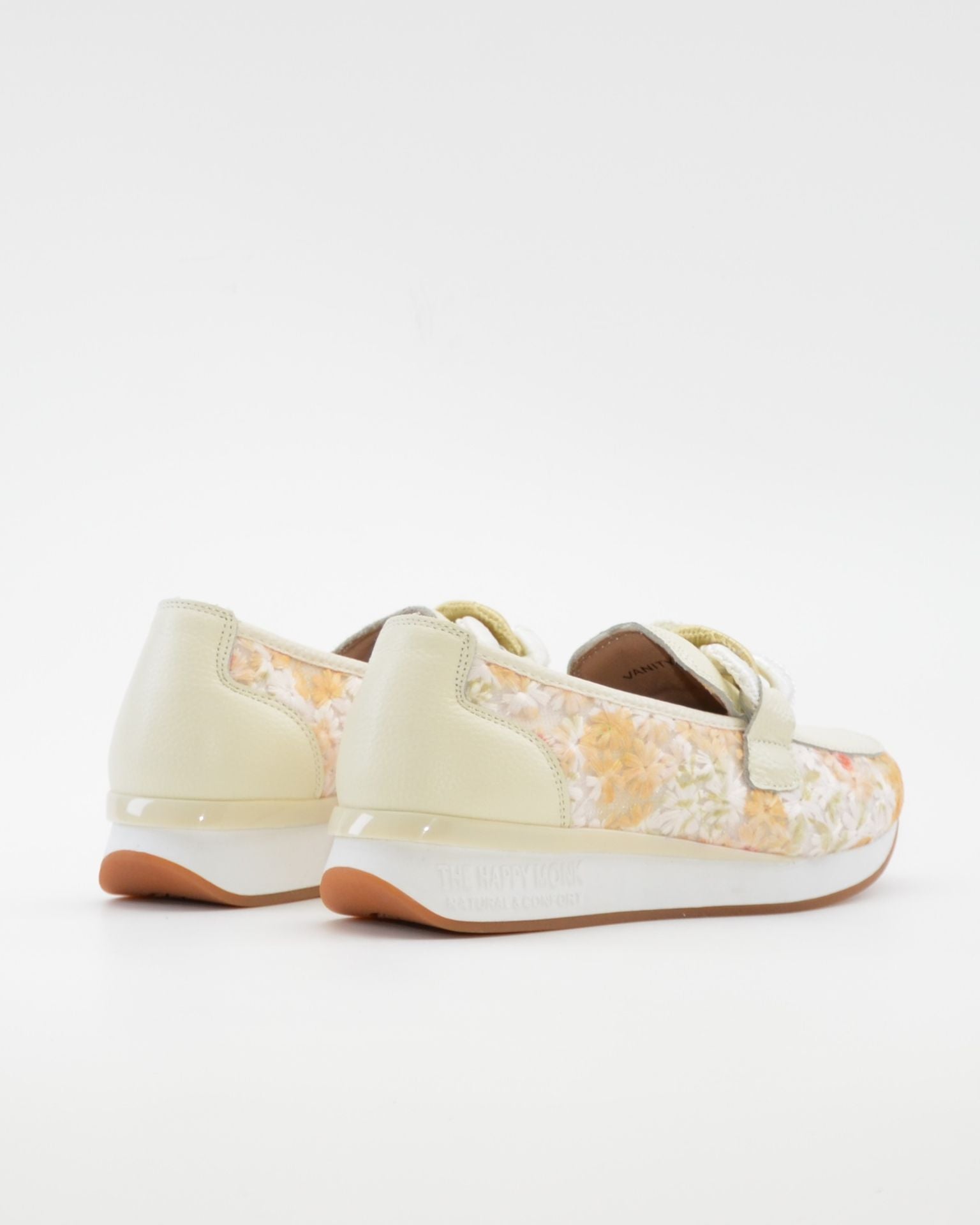 MOCASIN DEPORTIVO MUJER COLOR BEIGE BORDADO FLORES THE HAPPY MONK VANITY 011