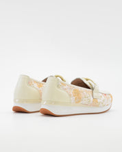 MOCASIN DEPORTIVO MUJER COLOR BEIGE BORDADO FLORES THE HAPPY MONK VANITY 011