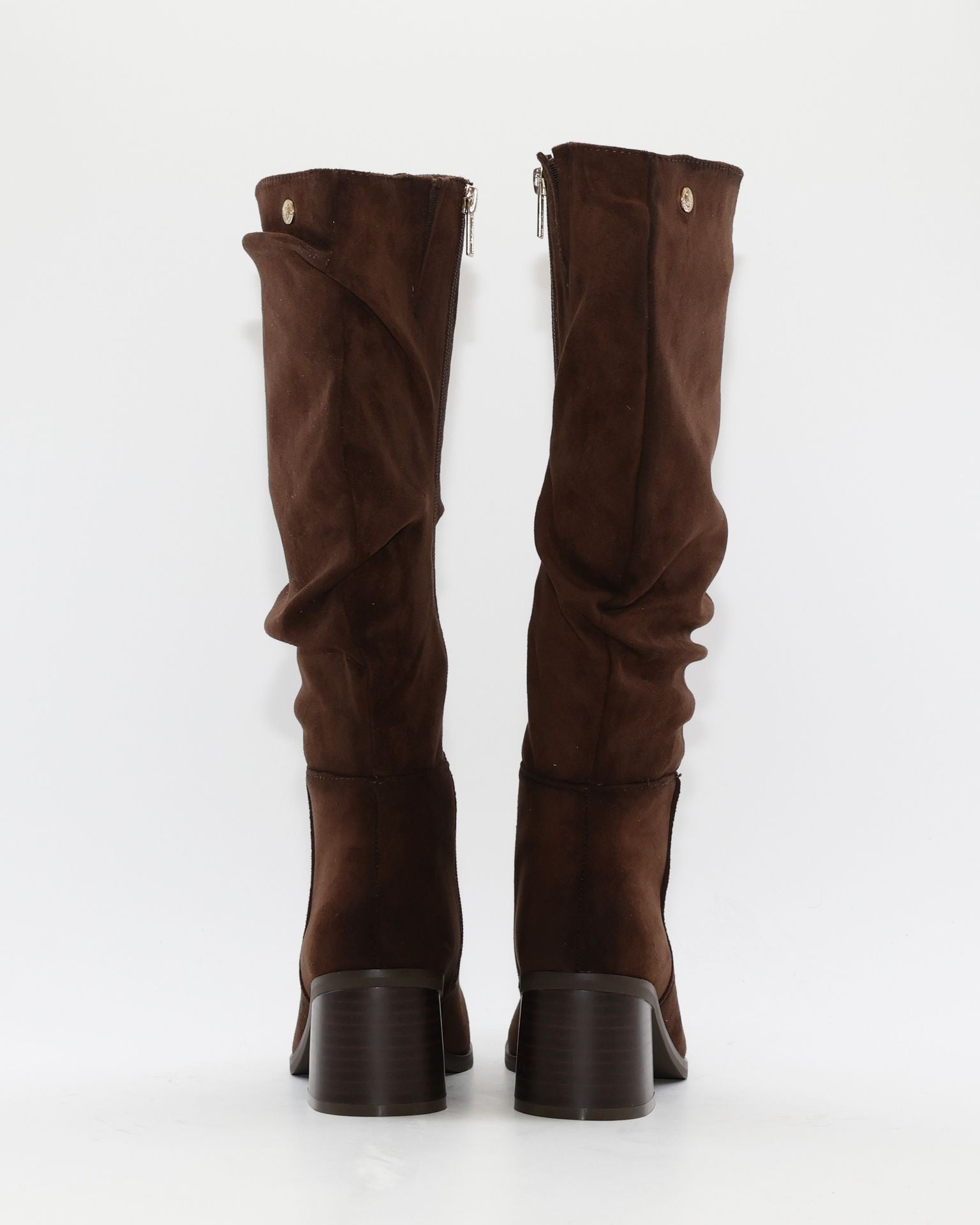 BOTA ALTA MUJER EFECTO SERRAJE MARRÓN CHOCOLATE ARRUGADA 146530