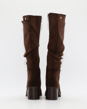 BOTA ALTA MUJER EFECTO SERRAJE MARRÓN CHOCOLATE ARRUGADA 146530