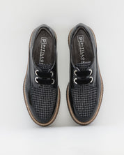 ZAPATO CASUAL MUJER PITILLOS CORDON PLANTILLA EXTRAIBLE 11555 CHAROL NEGRO