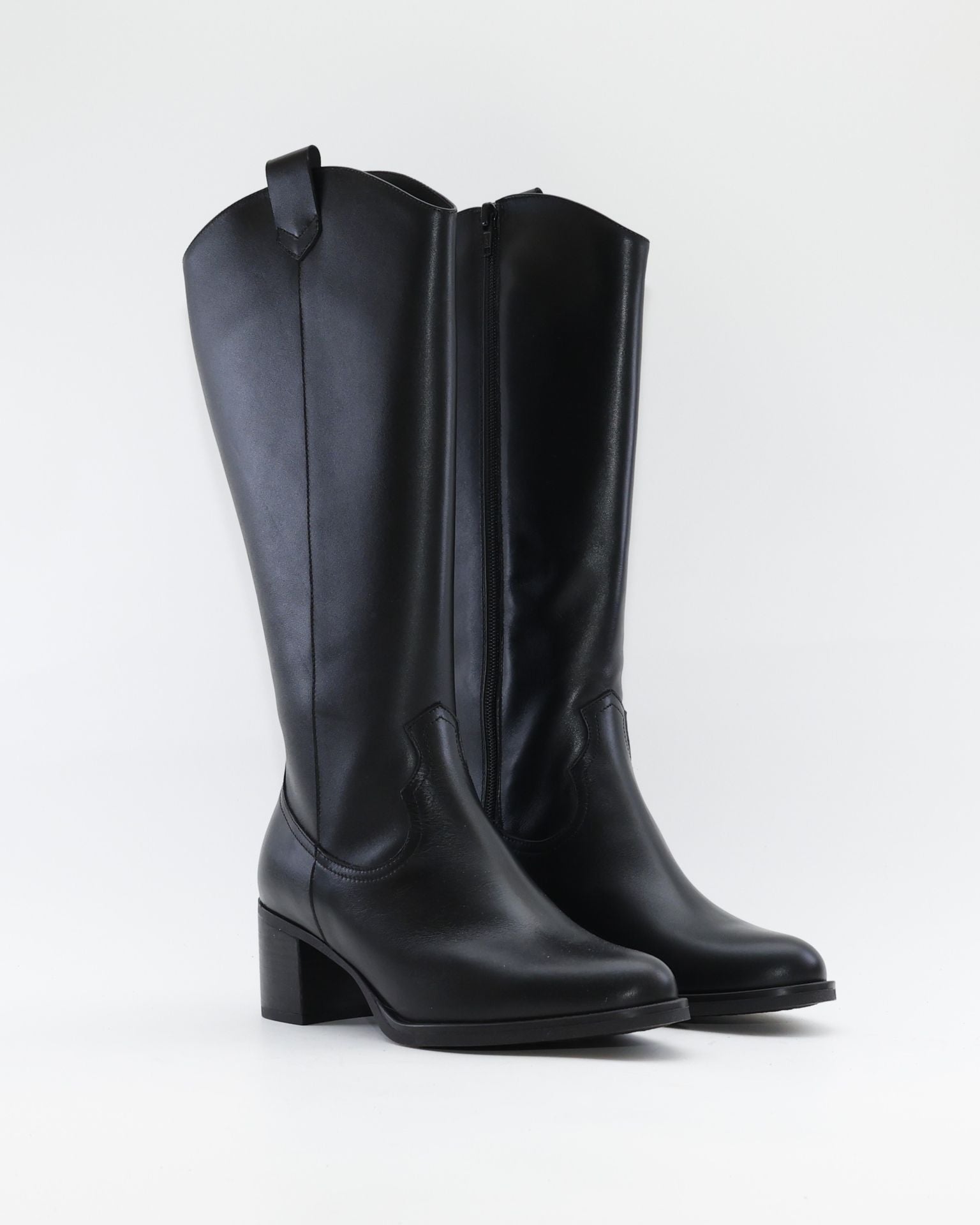 BOTA ALTA MUJER ANCHO ESPECIAL DE GEMELO ANCHO PIESANTO 235461 XL NATUR NEGRO