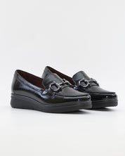 ZAPATO MUJER ANCHO ESPECIAL CON PLANTILLA EXTRAIBLE CHAROL NEGRO PITILLOS 11502