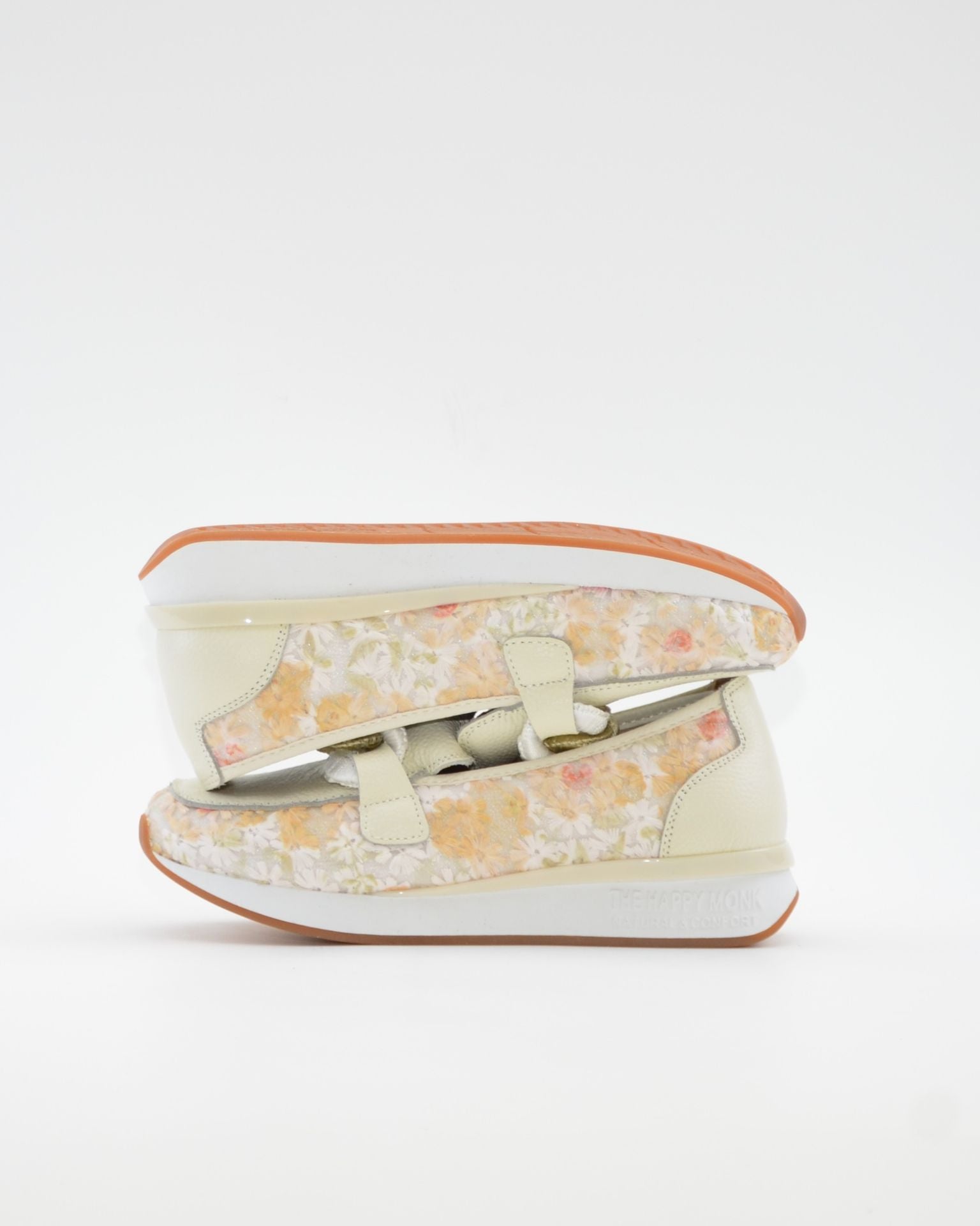 MOCASIN DEPORTIVO MUJER COLOR BEIGE BORDADO FLORES THE HAPPY MONK VANITY 011